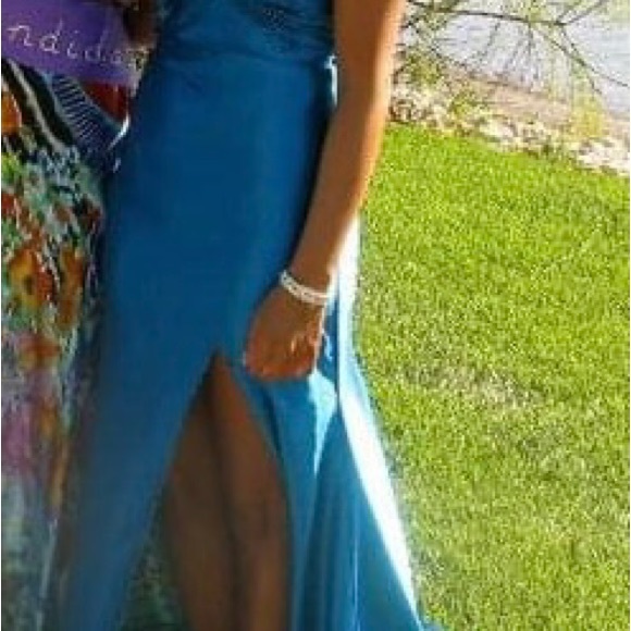 Blue strapless prom dress - Picture 11 of 12